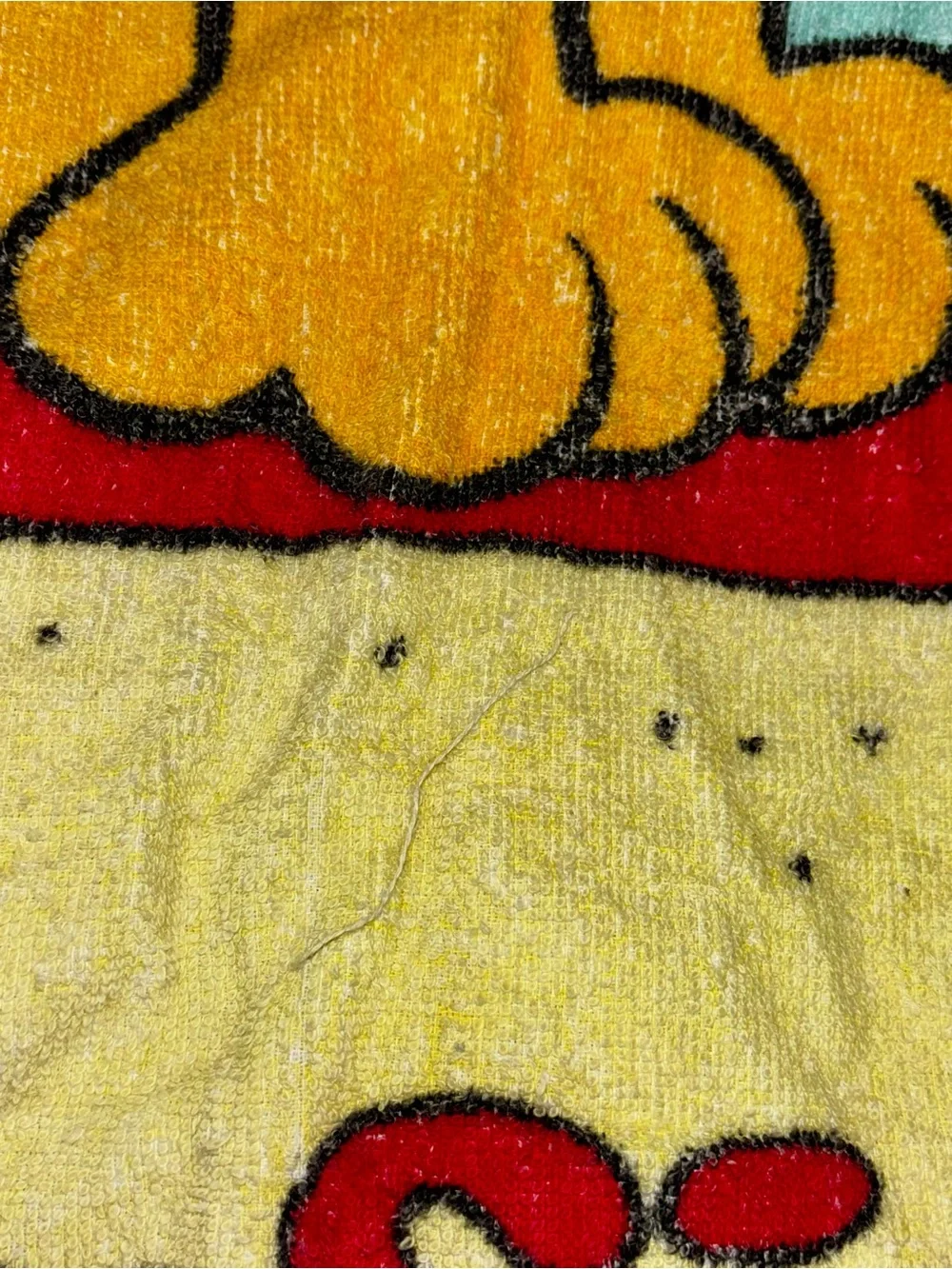 Vintage 80s Garfield Beach Towel - Graphic Cartoon - White
